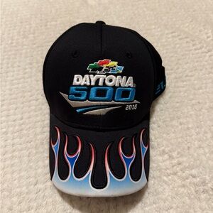 Daytona 500 Black Cap with Blue Flames